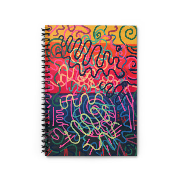 Colorful Squiggly Lines Spiral Notebook - Ruled Line