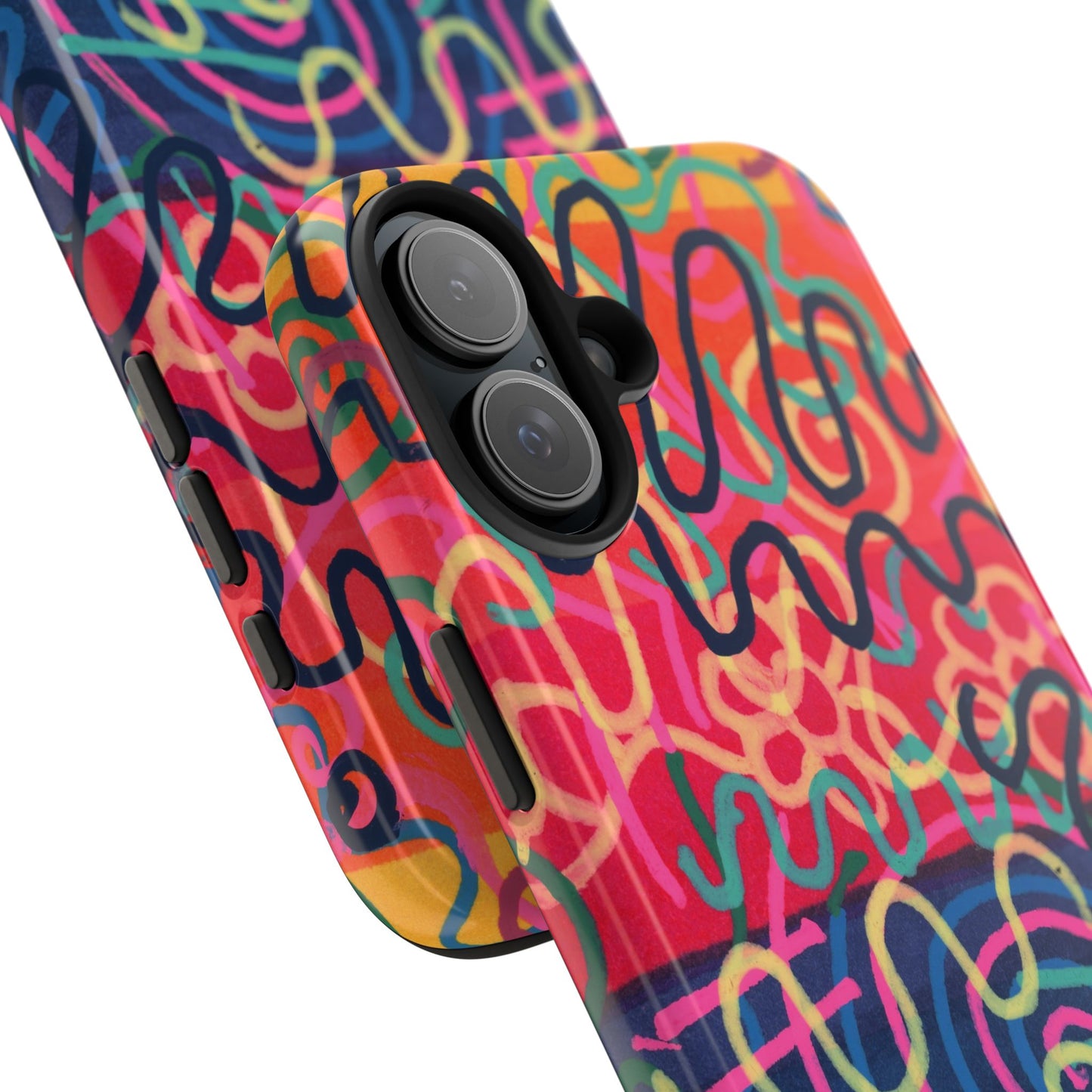 Colorful Squiggly Lines Tough Phone Cases