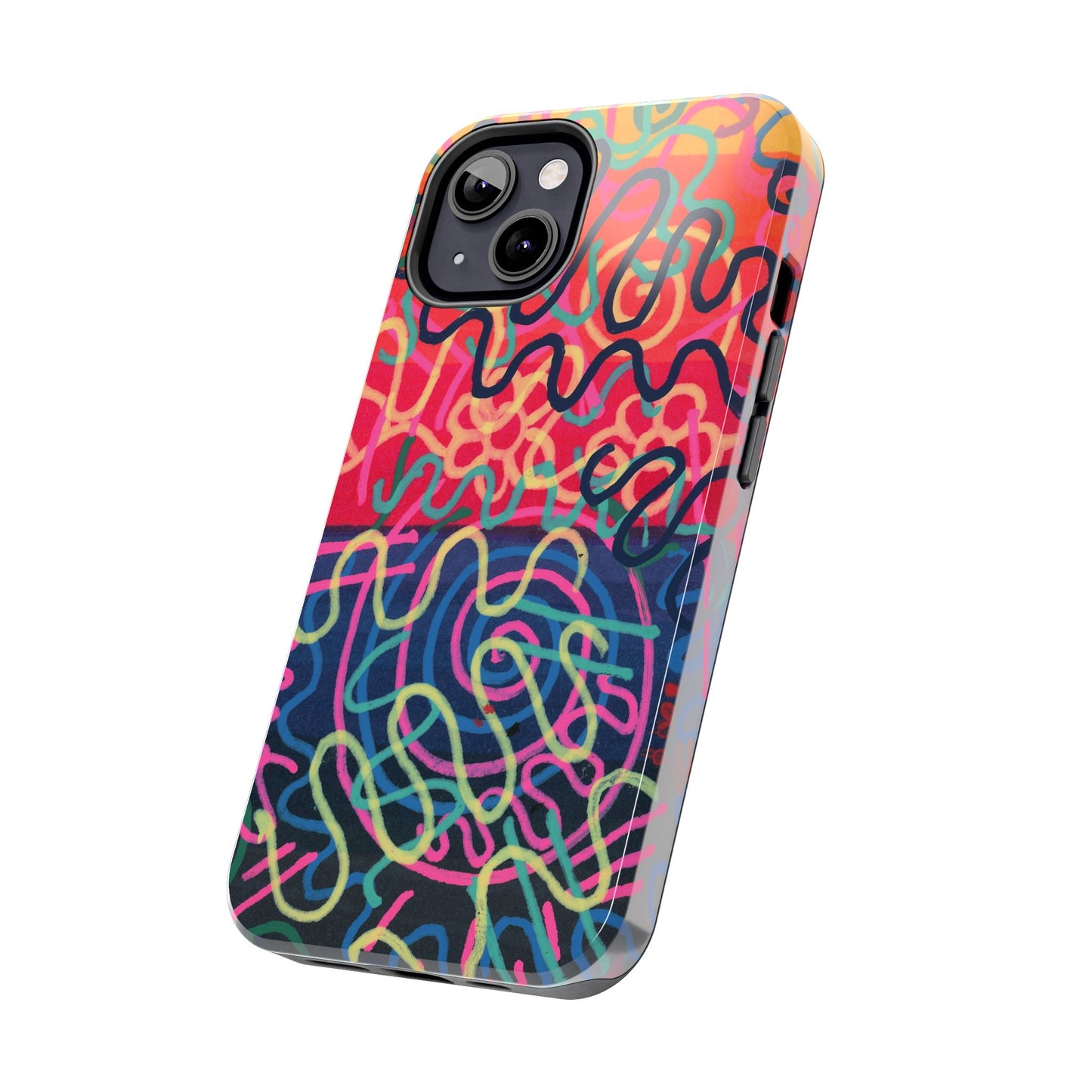 Colorful Squiggly Lines Tough Phone Cases