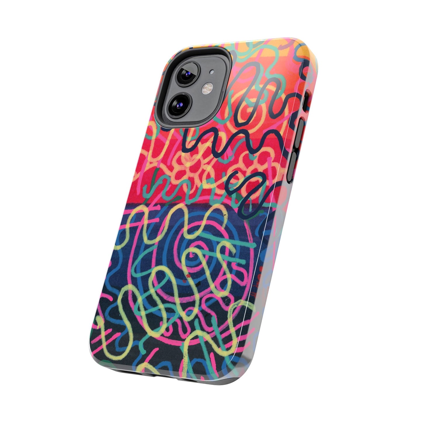 Colorful Squiggly Lines Tough Phone Cases