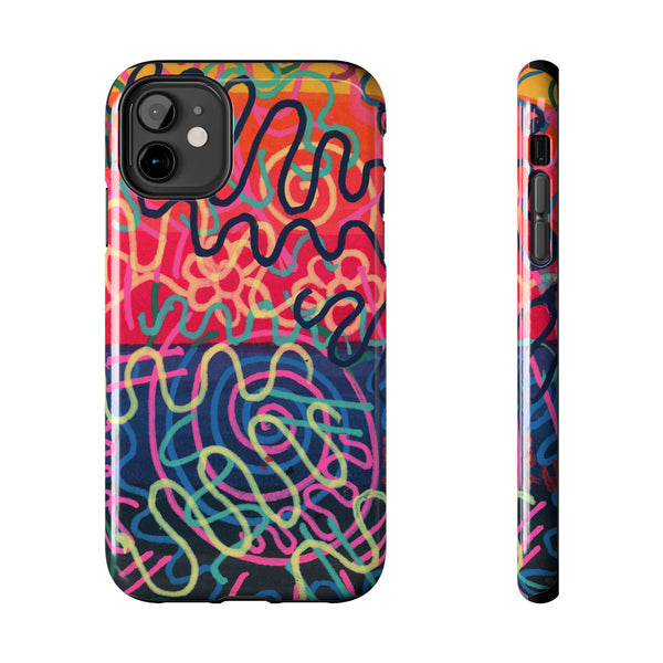 Colorful Squiggly Lines Tough Phone Cases