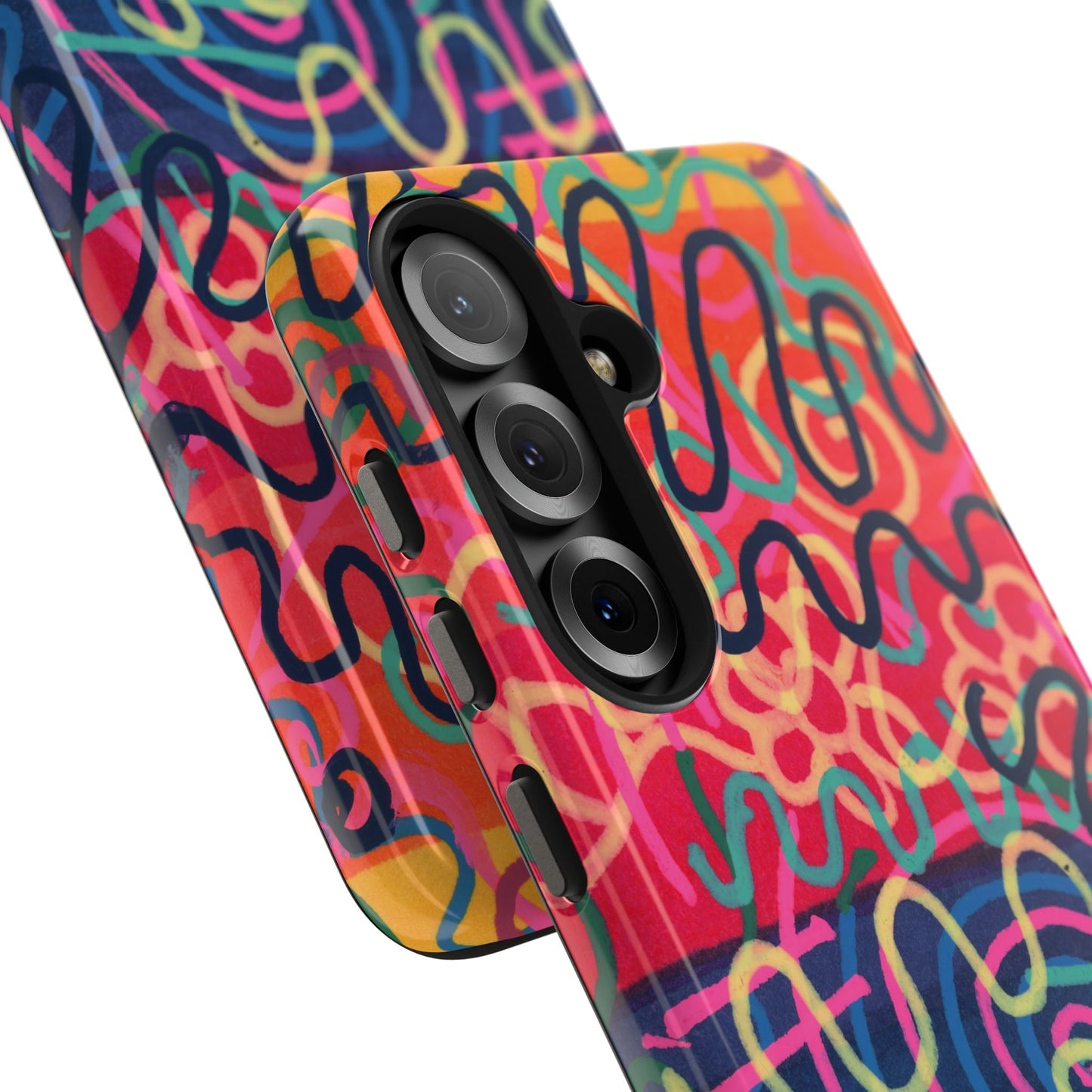 Colorful Squiggly Lines Tough Phone Cases