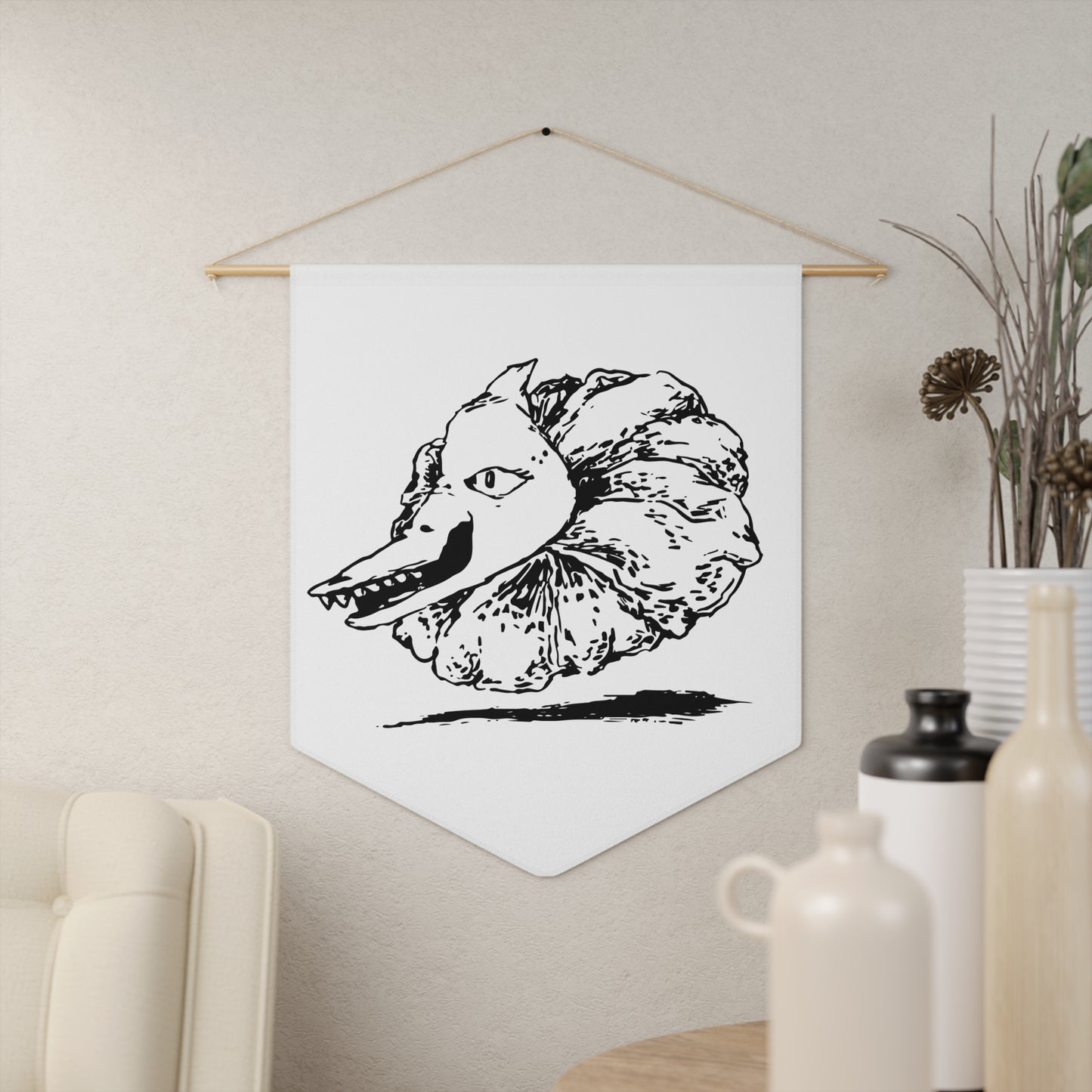 Pennant Wall Hanging - Flower Cannibal Head