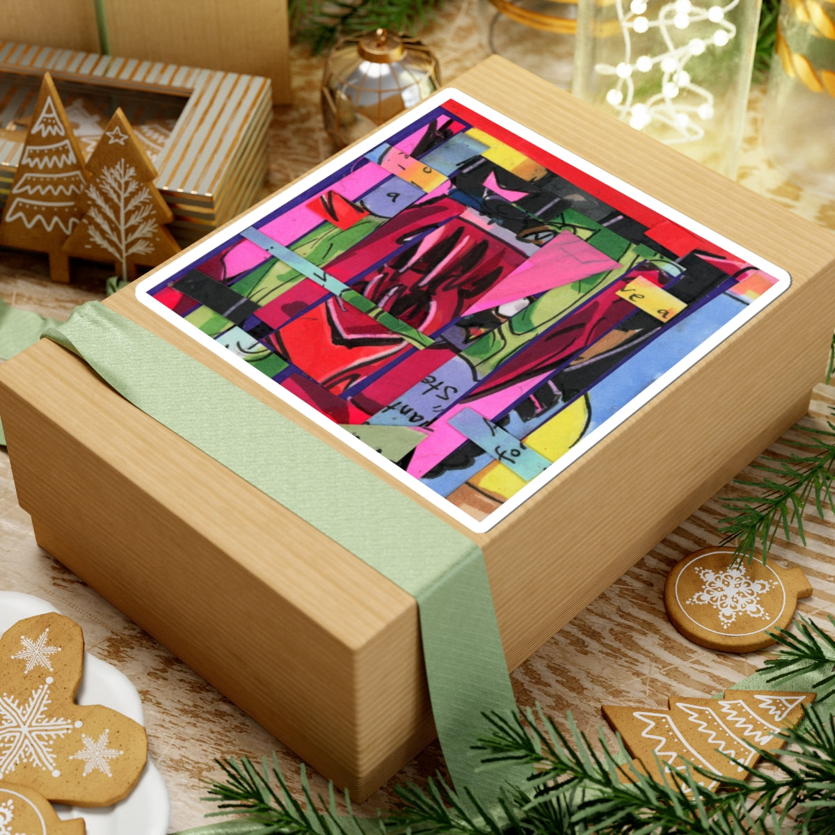 Abstracted Demon Kiss-Cut Stickers