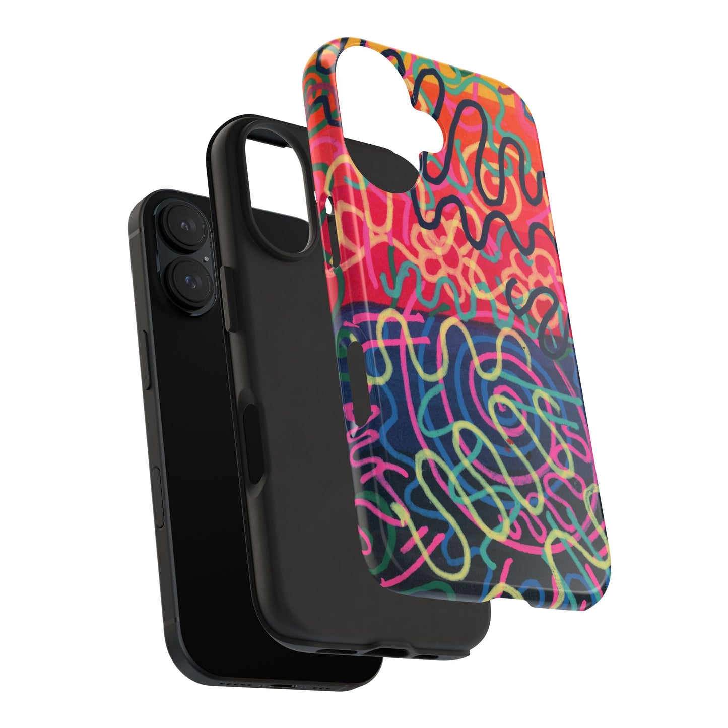 Colorful Squiggly Lines Tough Phone Cases