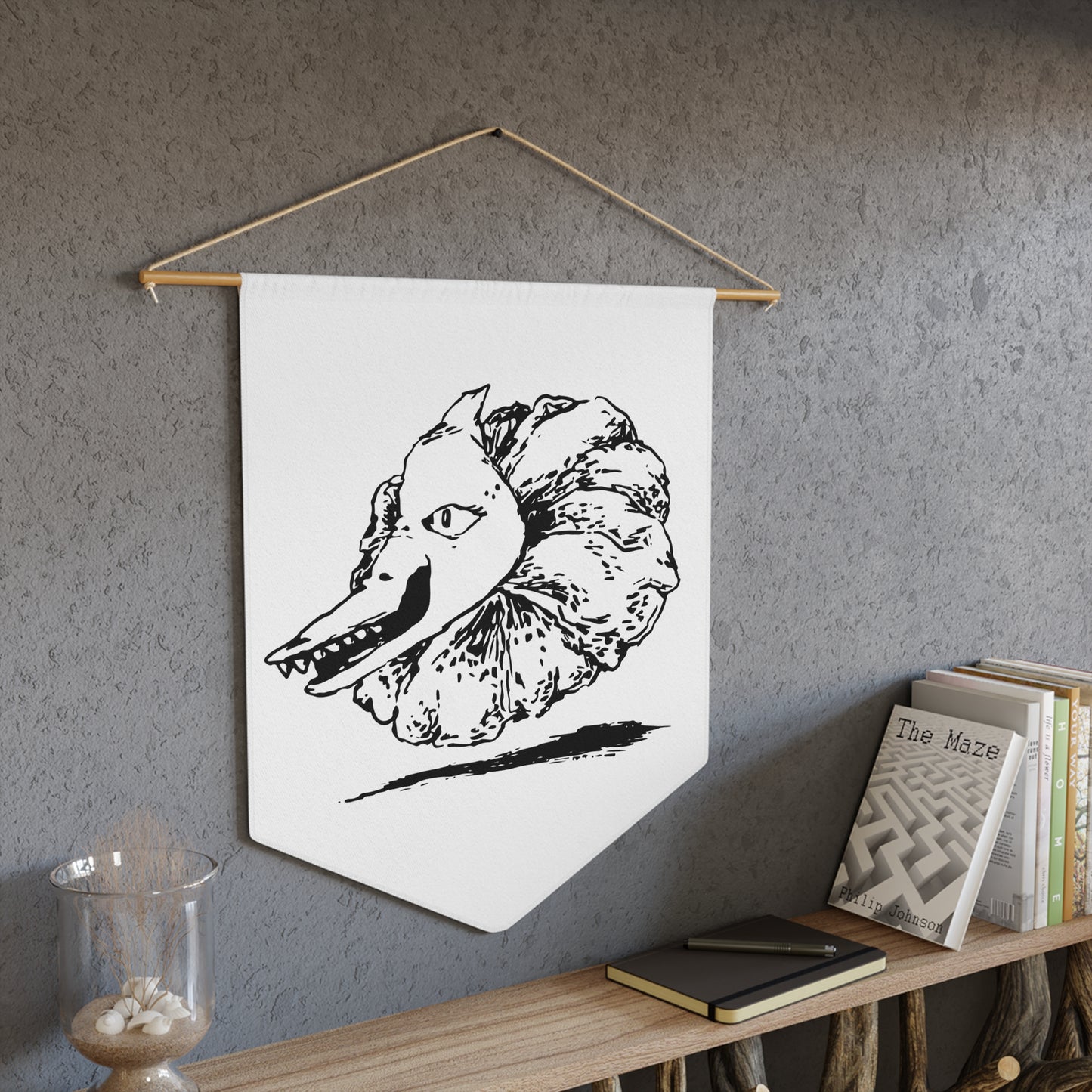 Pennant Wall Hanging - Flower Cannibal Head