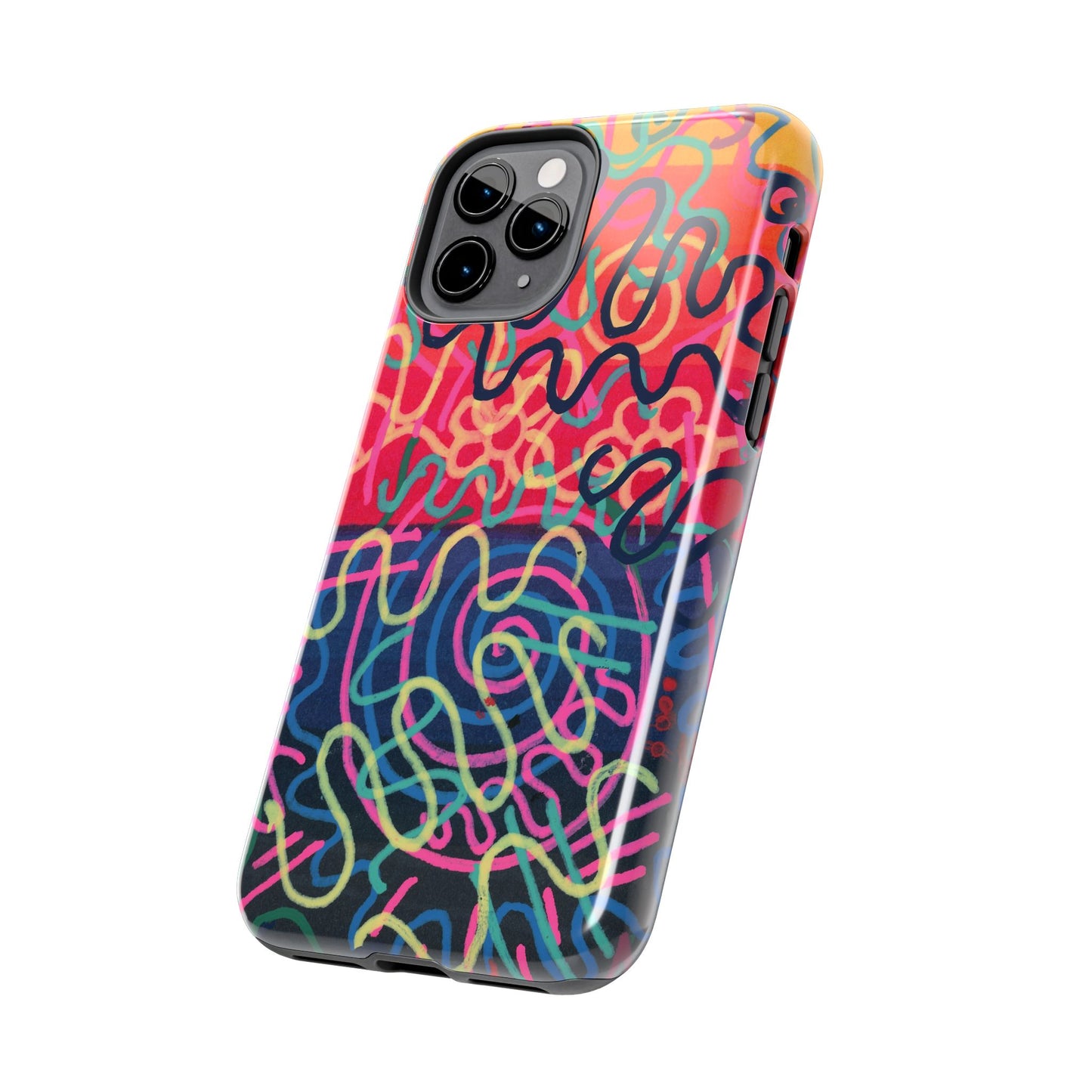 Colorful Squiggly Lines Tough Phone Cases