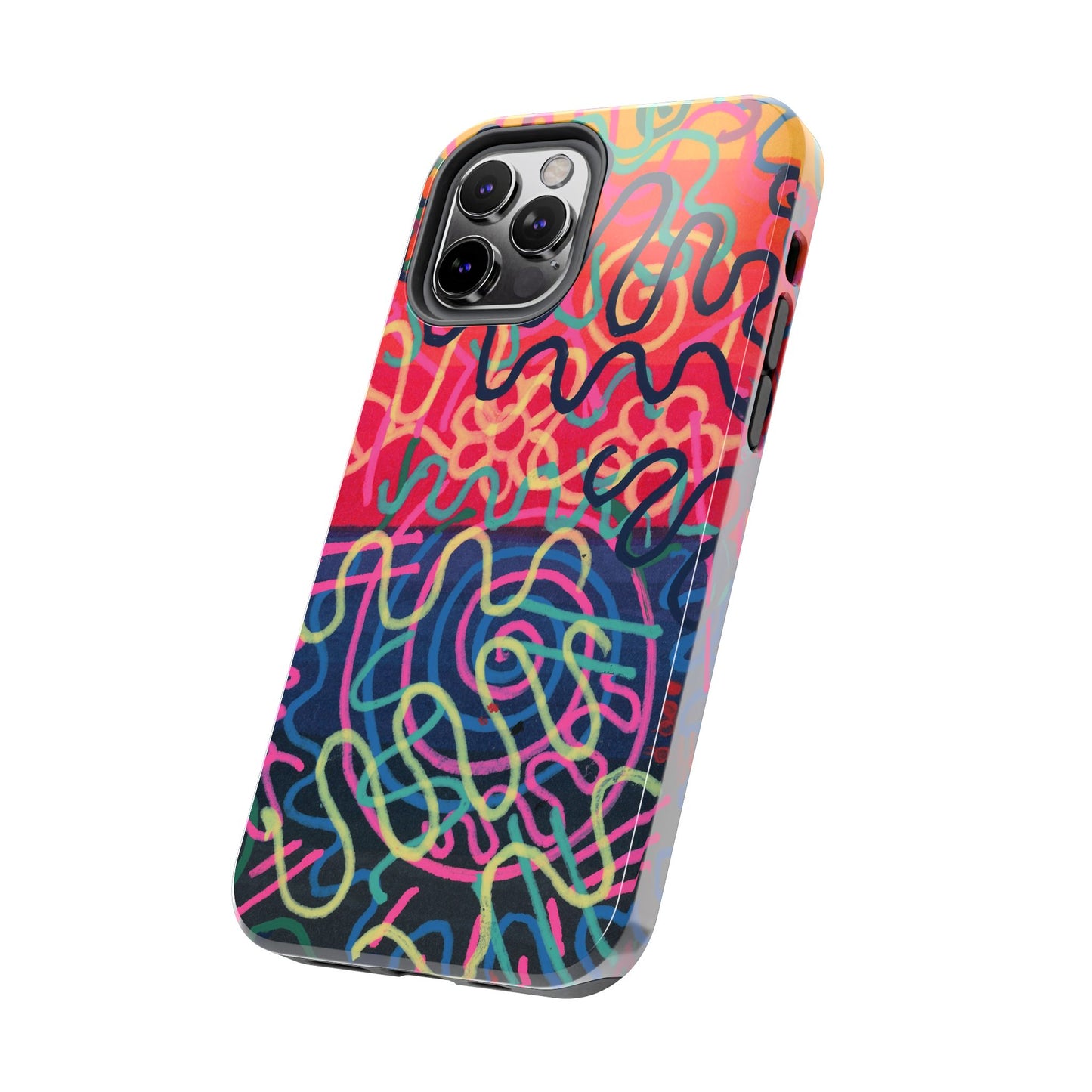 Colorful Squiggly Lines Tough Phone Cases