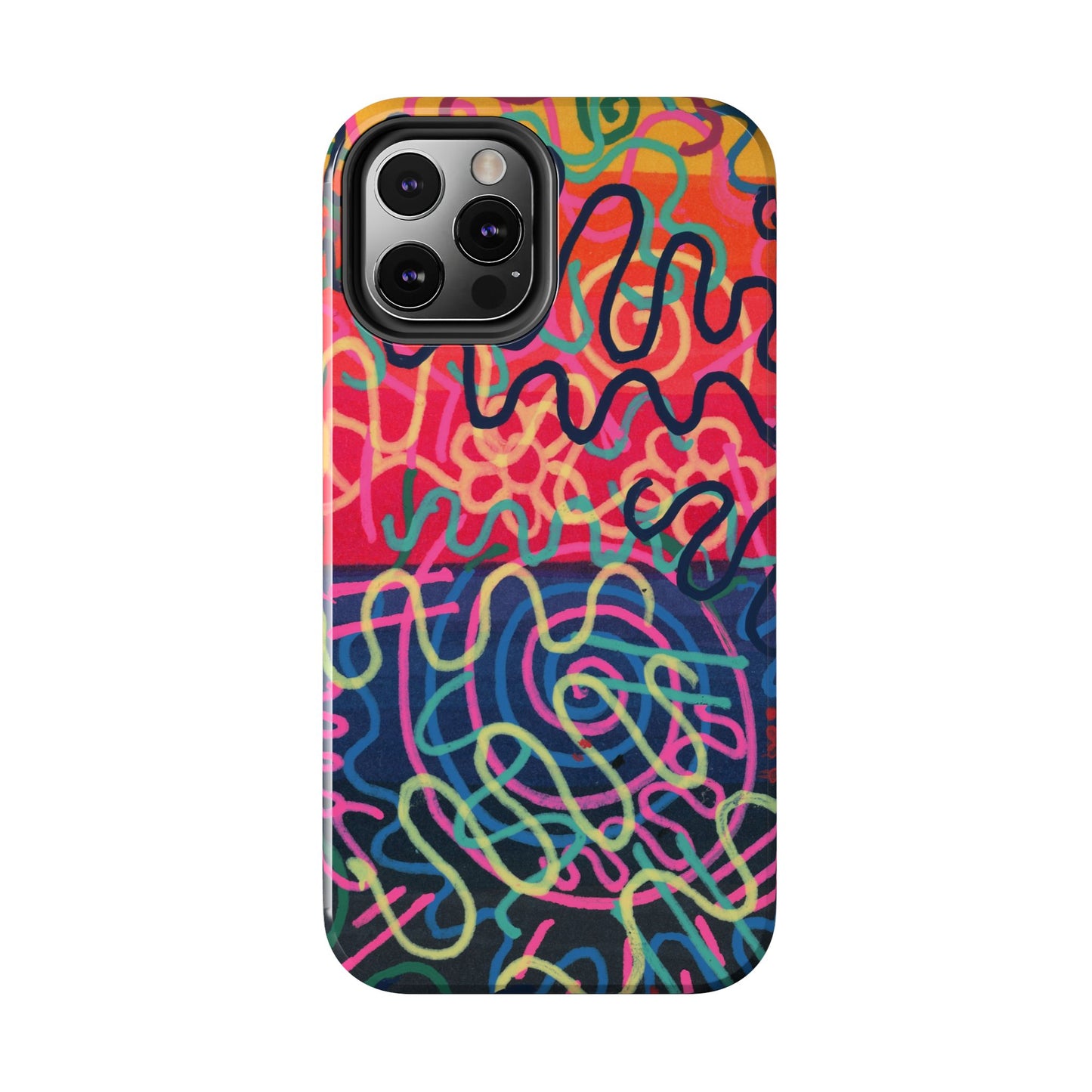 Colorful Squiggly Lines Tough Phone Cases