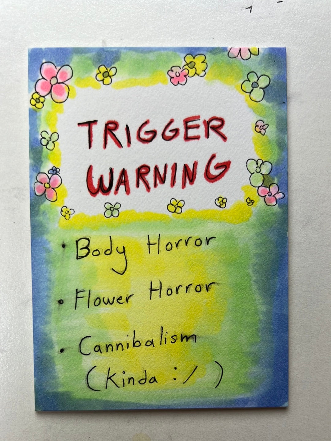 Trigger warning card