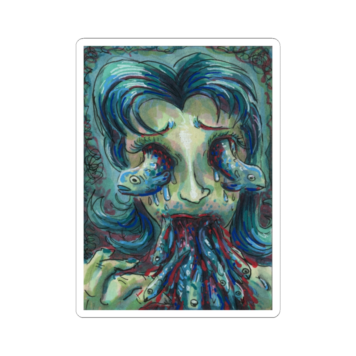 "Something Tastes Fishy" sticker