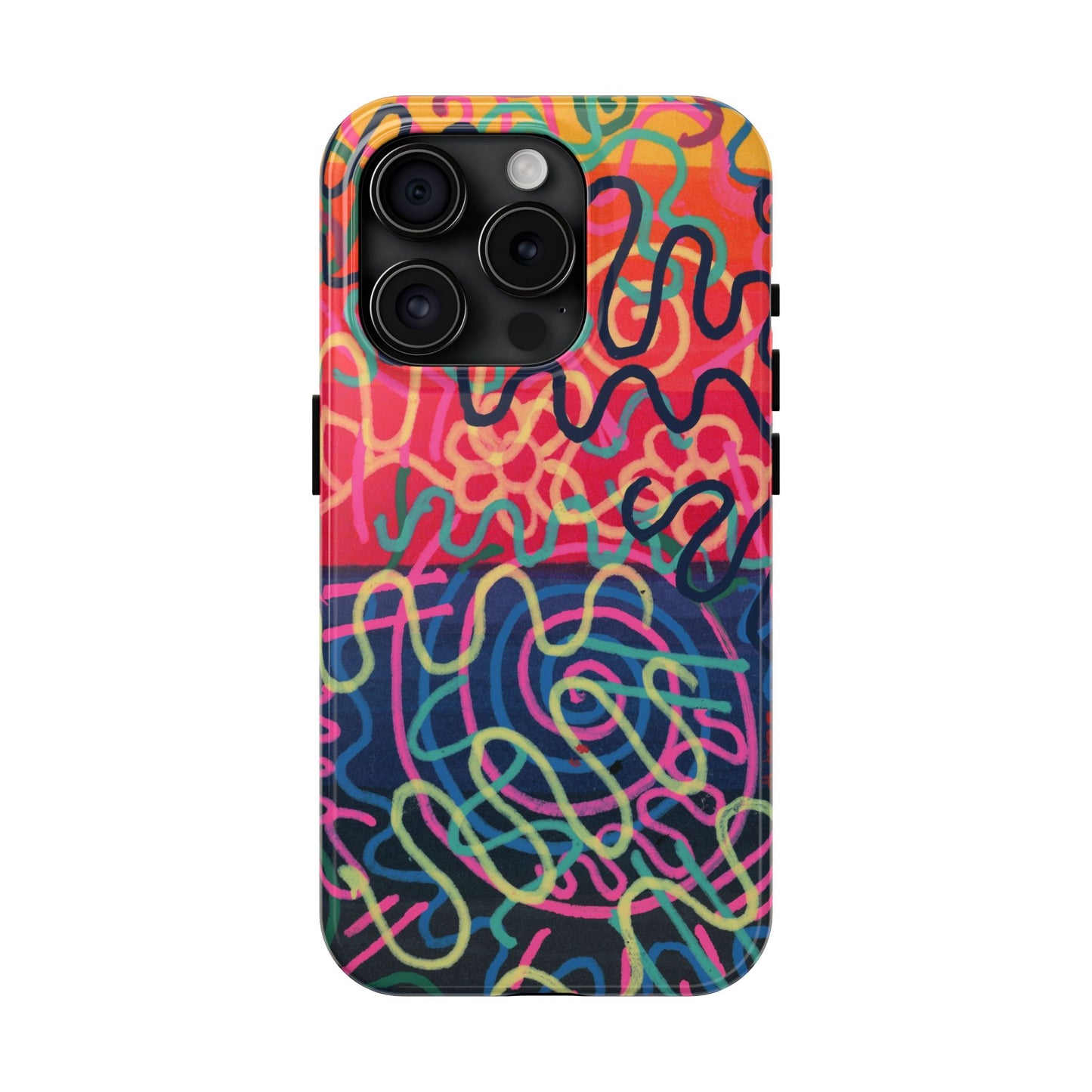 Colorful Squiggly Lines Tough Phone Cases