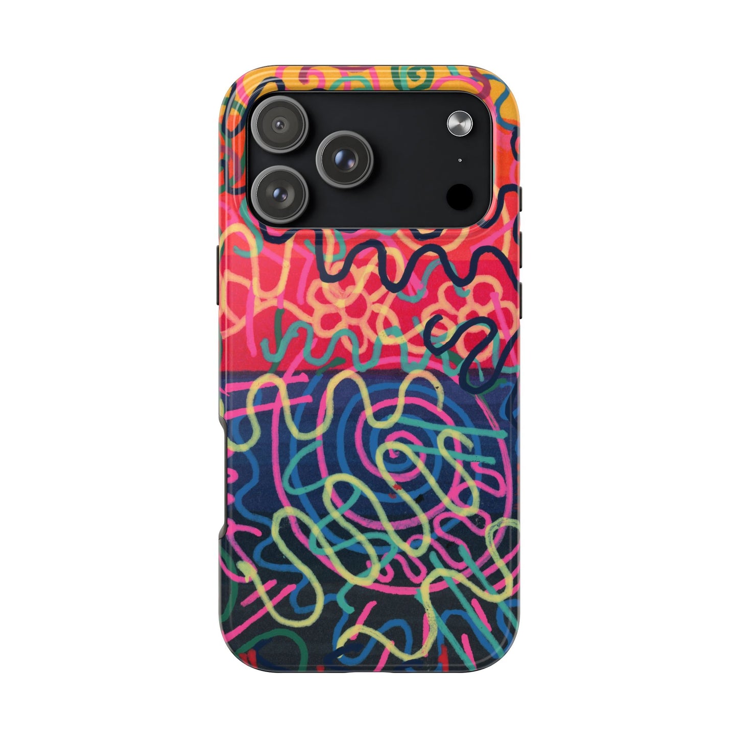 Colorful Squiggly Lines Tough Phone Cases