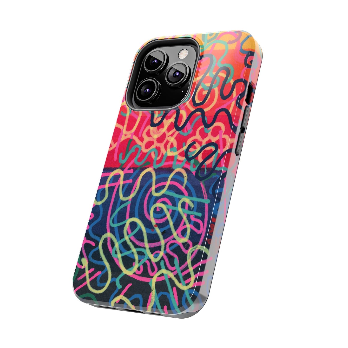 Colorful Squiggly Lines Tough Phone Cases