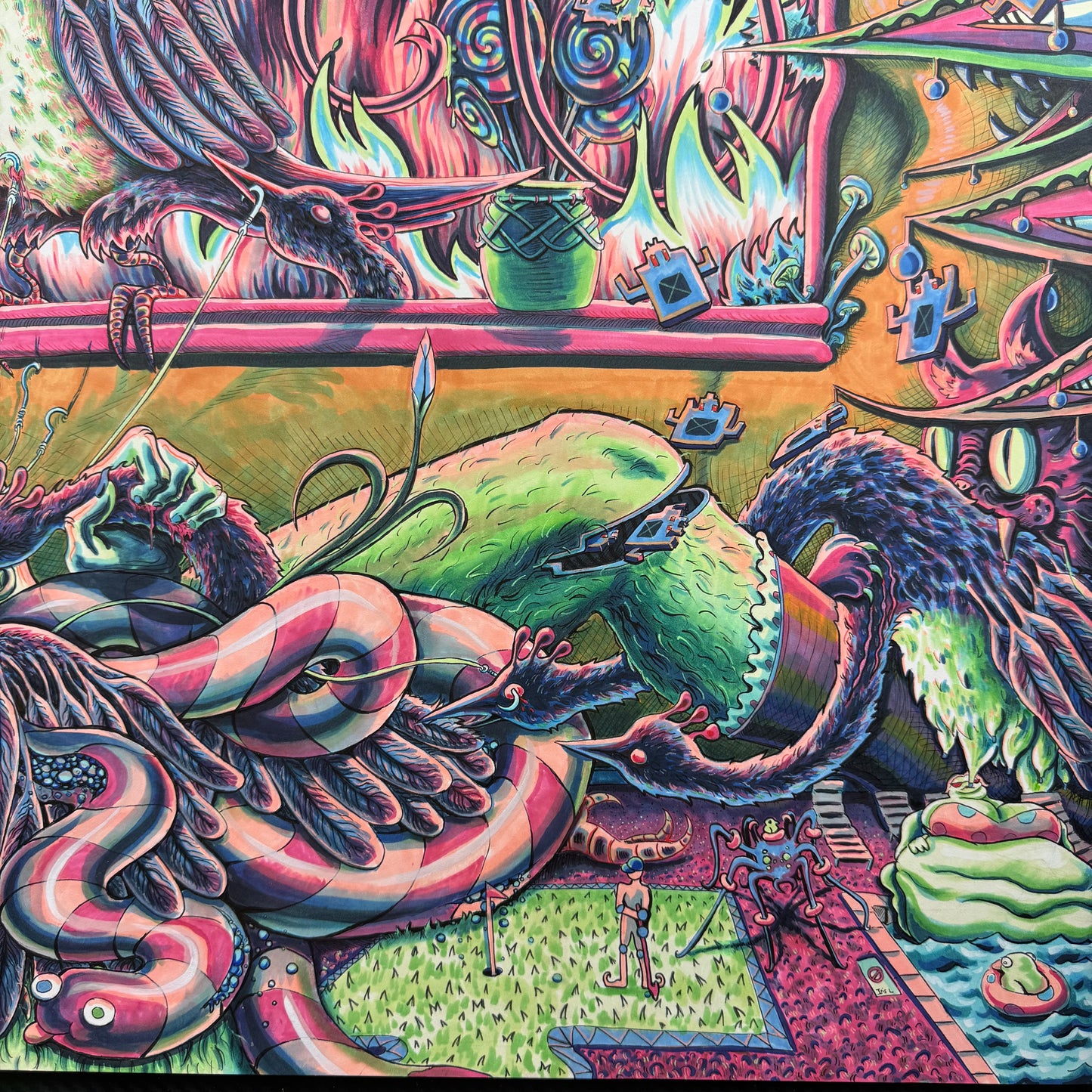 Early Bird gets the Intestinal Worm (Original Handmade Painting)