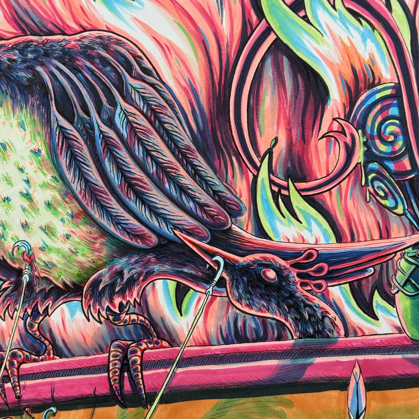 Early Bird gets the Intestinal Worm (Original Handmade Painting)