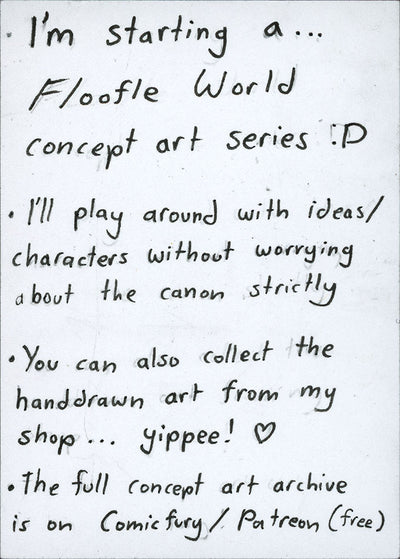Floofle World chapter 1 panel recaps (Hand written)