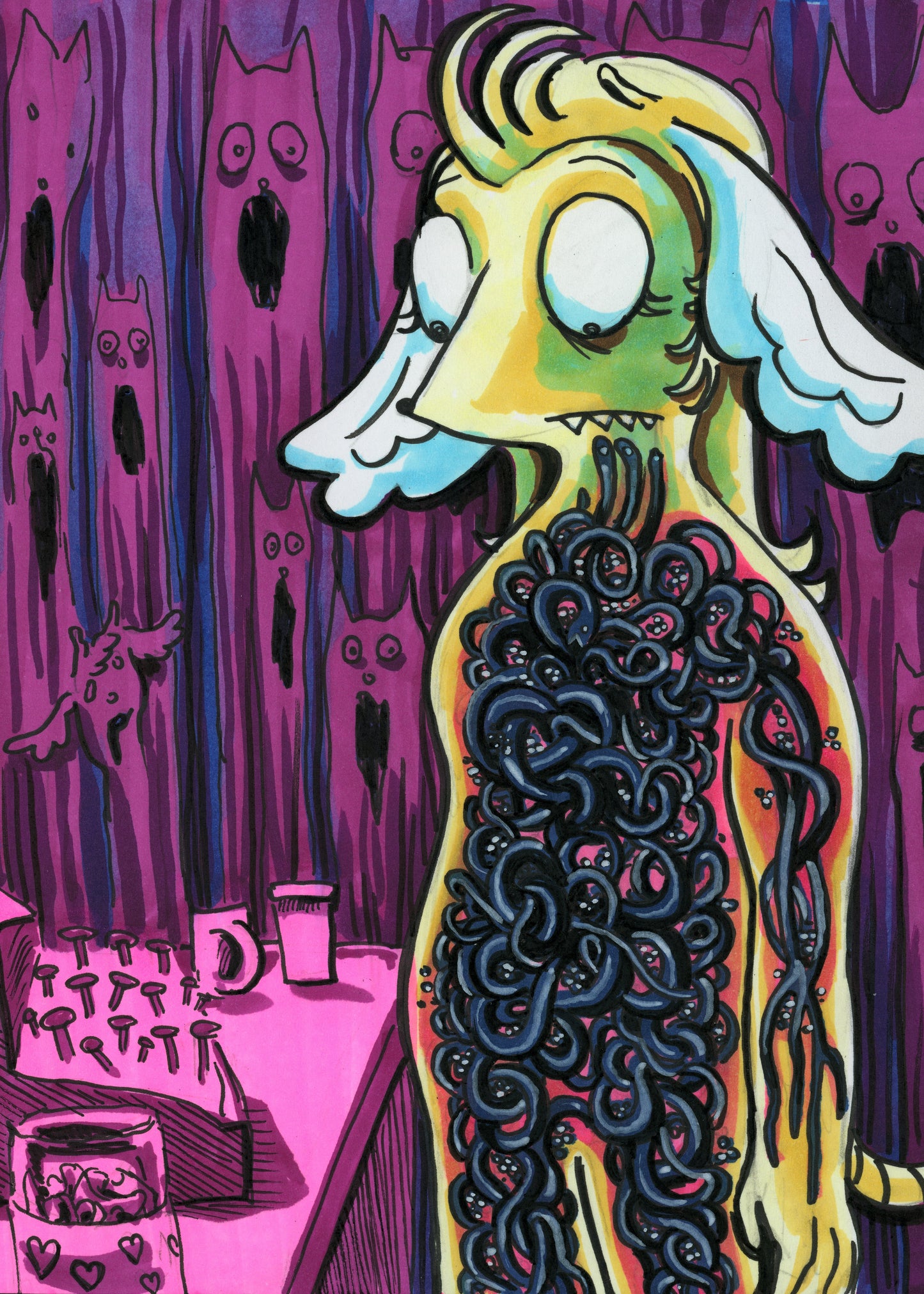 Floofle World chapter 3 panel 1 (Hand drawn)