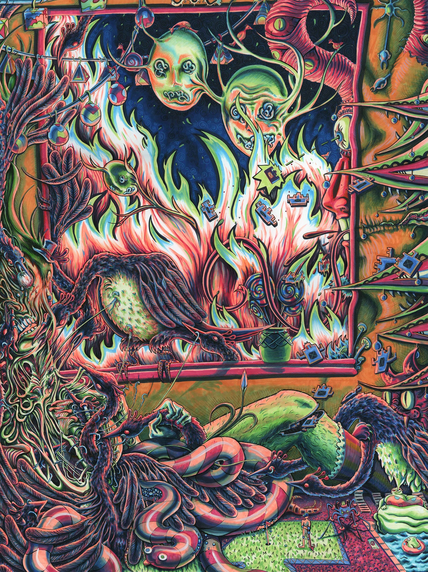 Early Bird gets the Intestinal Worm (Original Handmade Painting)