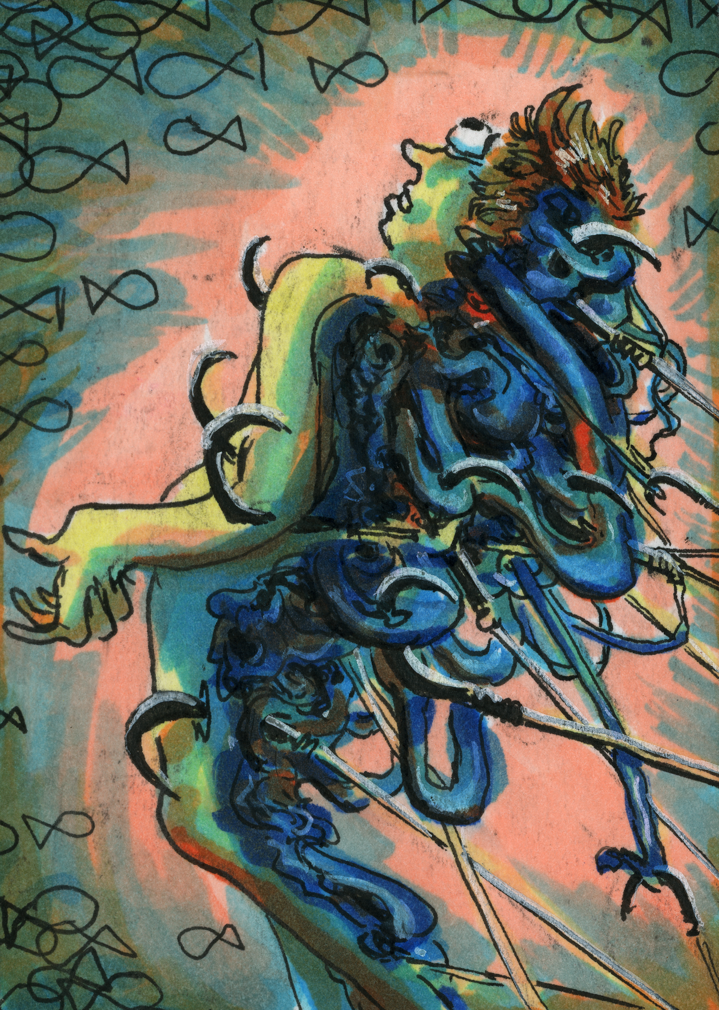 Fish Hooks (original painting)