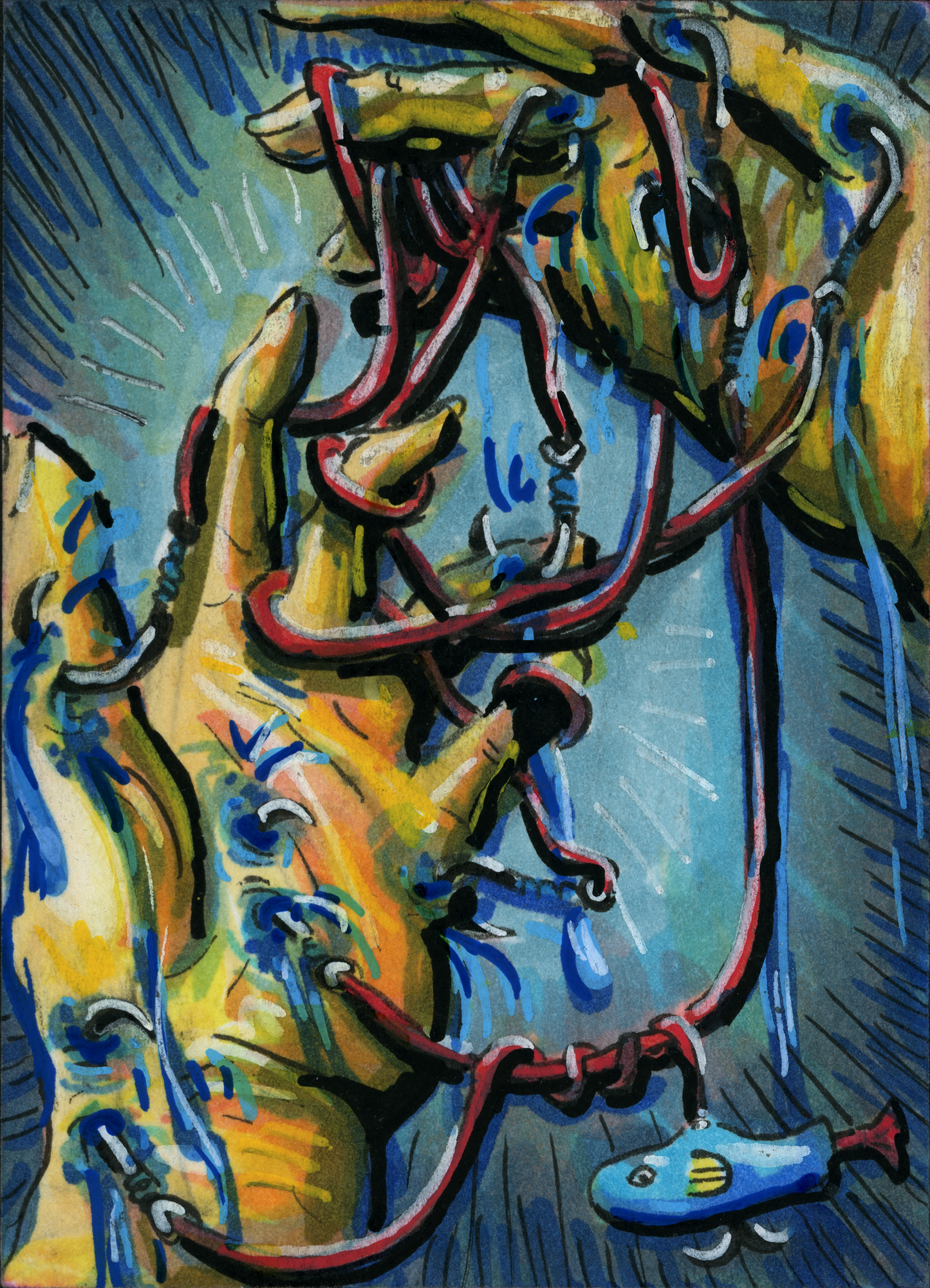 Fishhook Webs (original painting)