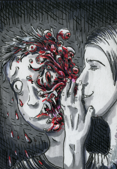 Let me Breathe Nightmares into your skin (original painting)