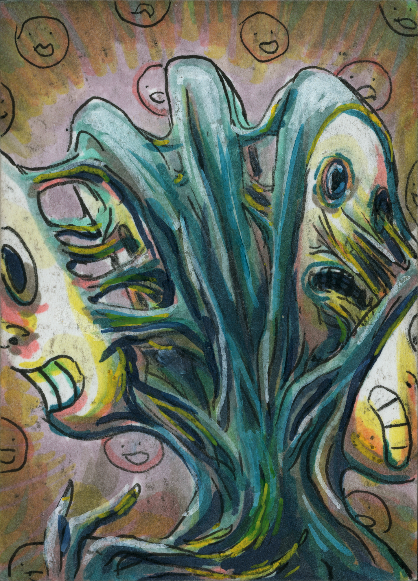 Multiple Faces (original painting)